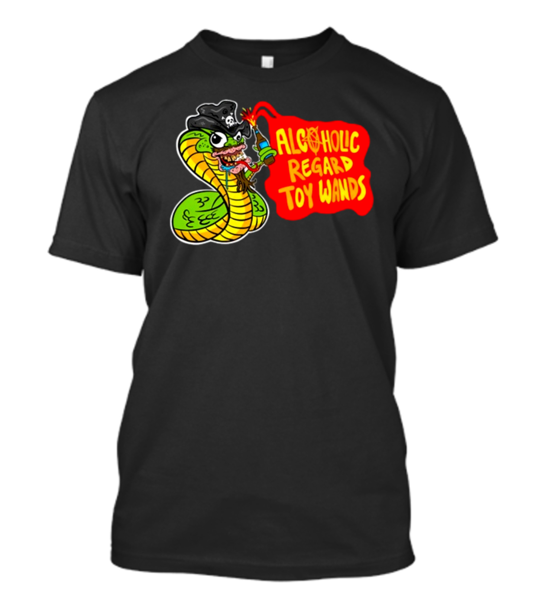 ALCOHOLIC REGARD TOY WANDS Snake Pirate Drinking T-Shirt