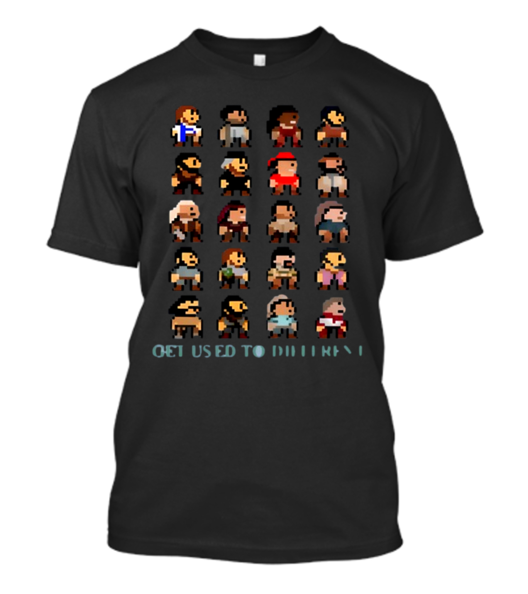 Get Used To Different Pixelated Characters Collection T-Shirt