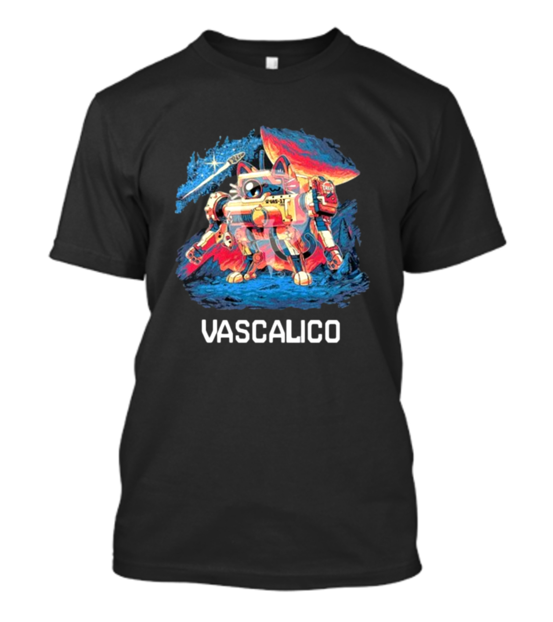Quakecon + Dallas Pets Alive Vascalico Cat Mech In Cosmic Landscape T-Shirt