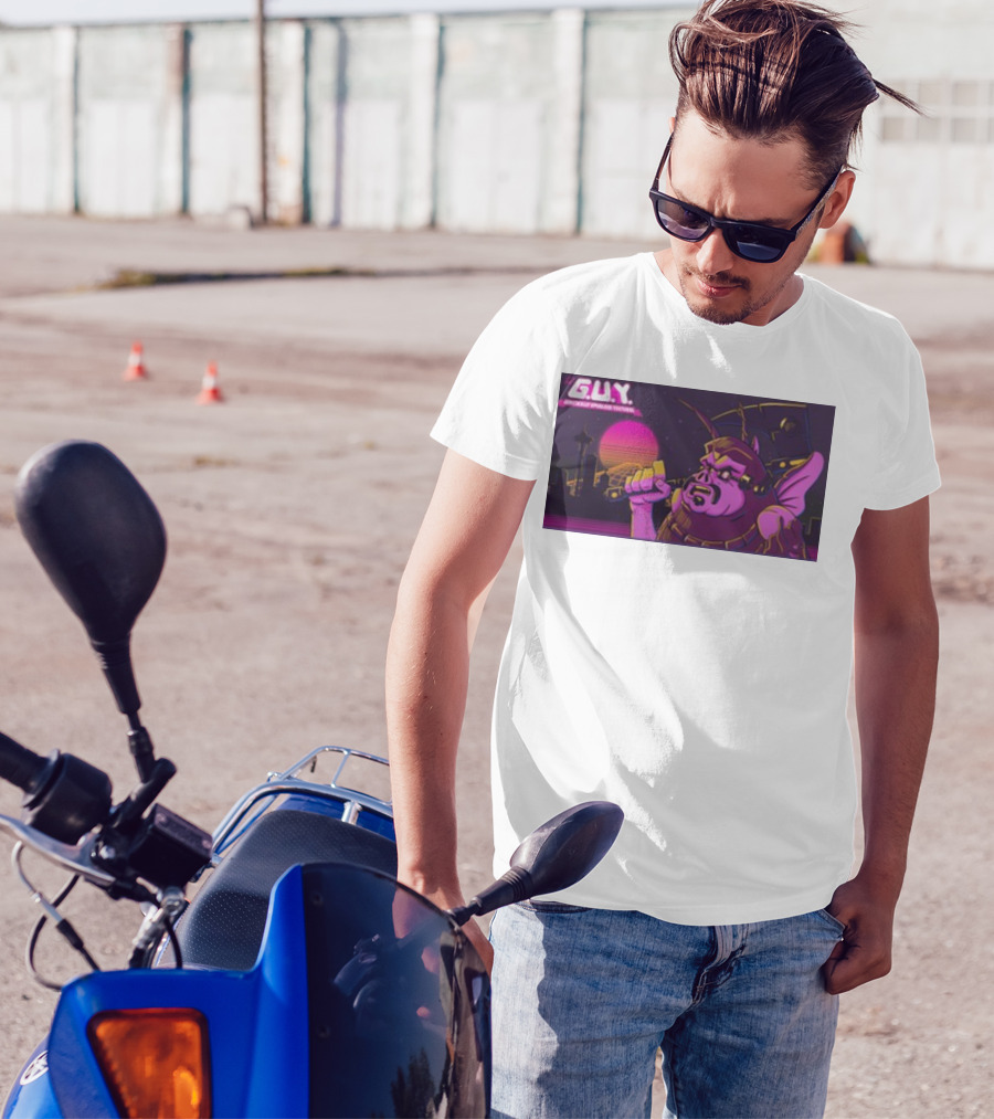 Gundamishere G.U.Y. Generically Upgraded New Retro Sci-Fi Neon T-Shirt