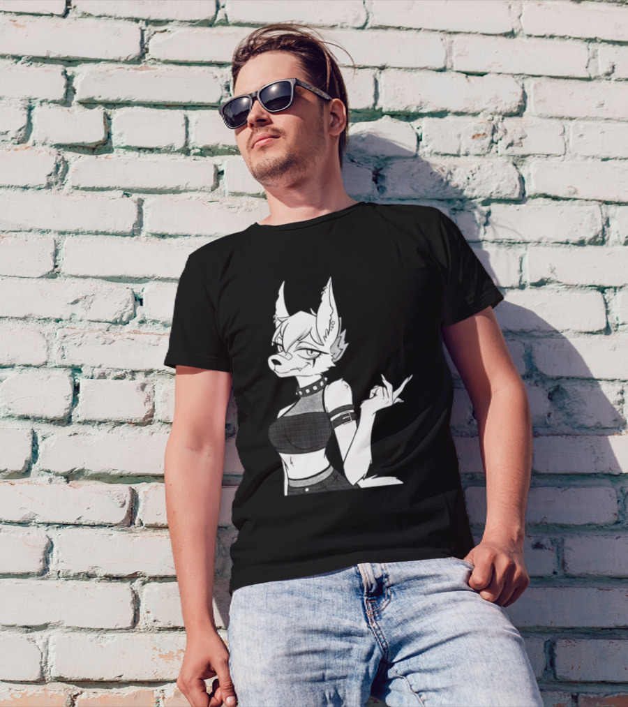 Punk Girl Jackal Attitude Aesthetic T-Shirt
