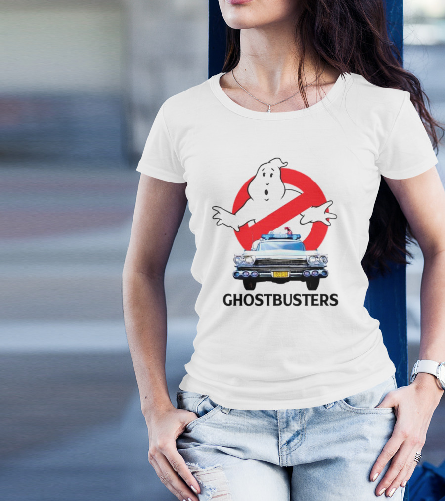 Ghostbusters No Ghost Logo Ecto-1 Car T-Shirt