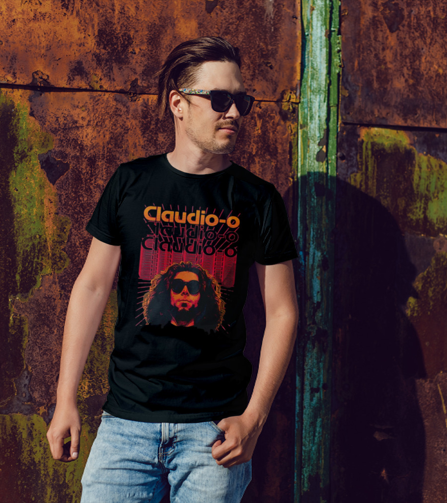 Claudio-O Retro Graphic Style With Sunburst And Sunglasses T-Shirt