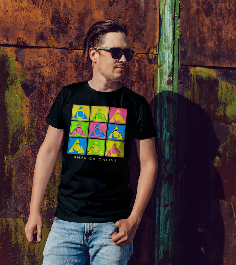 Pauly Holding AOL America Online Retro Logo Pop T-Shirt