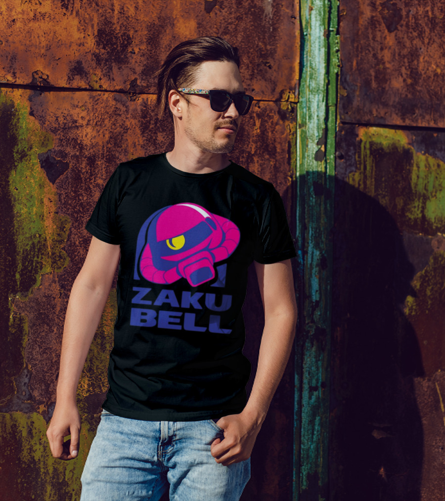 Zaku Bell Mecha Fusion Pink And Blue Helmet T-Shirt