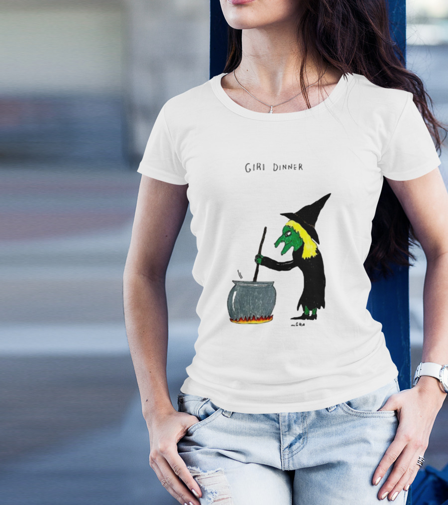 Matt Gray Girl Dinner Witch Cauldron Brewing T-Shirt