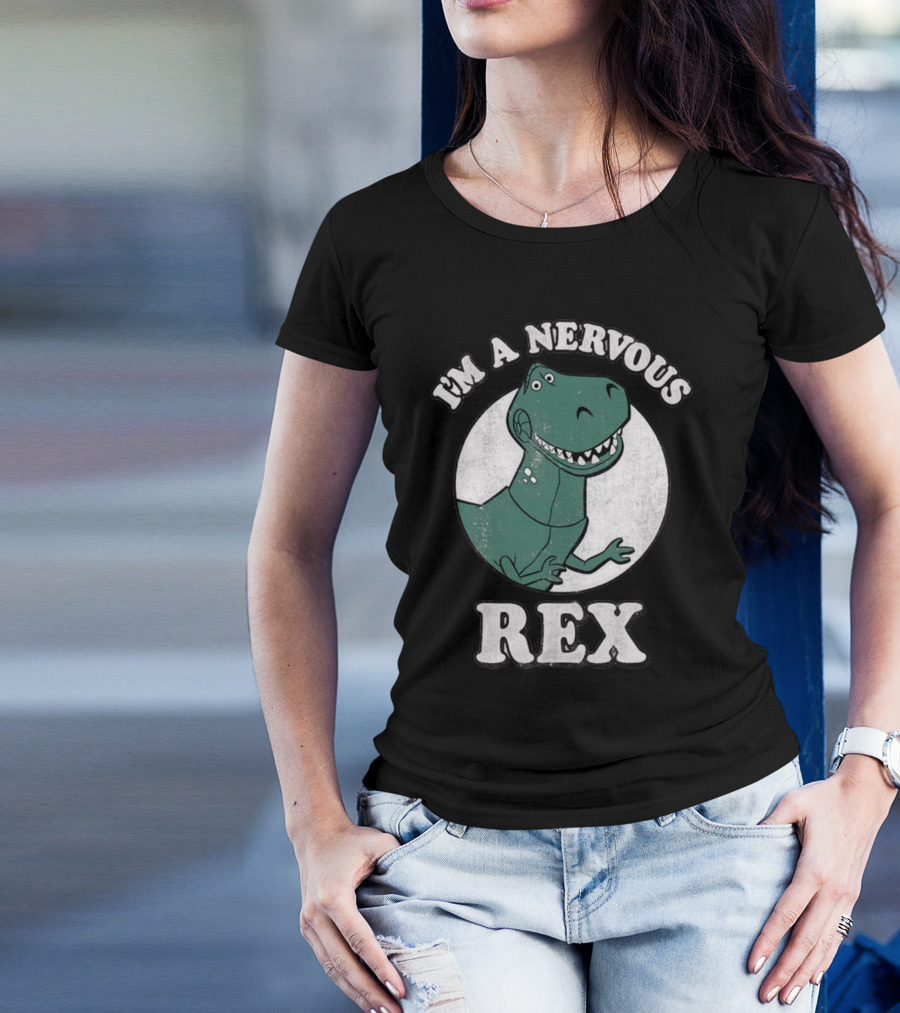 I'm A Nervous Rex Dinosaur Illustrated T-Rex T-Shirt