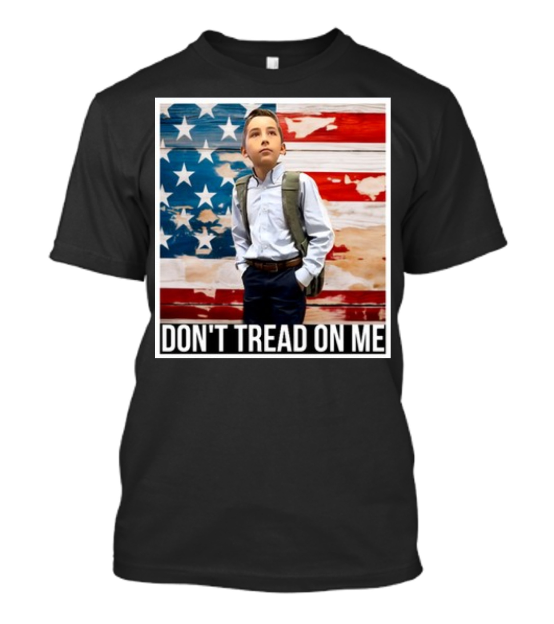 Young Men Jaiden Don't Tread On Me American Flag Background T-Shirt
