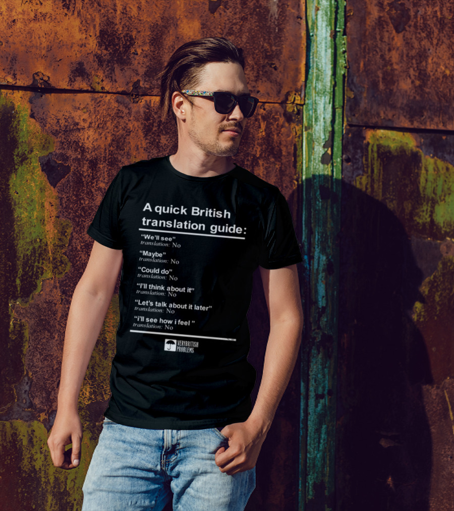 A Quick British Translation Guide: Very British Problems We'll See Maybe Translation No T-Shirt