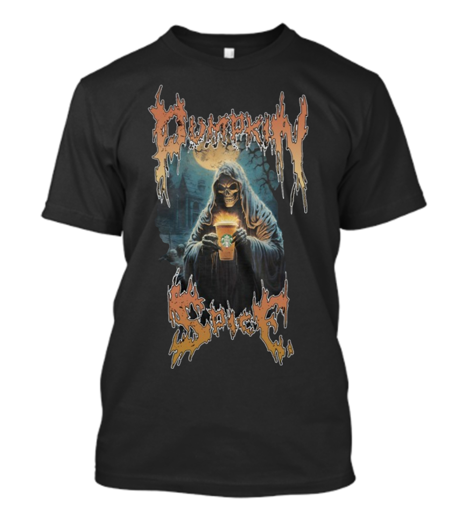 Pumpkin Spice Skeleton Death Metal Starbucks Latte T-Shirt