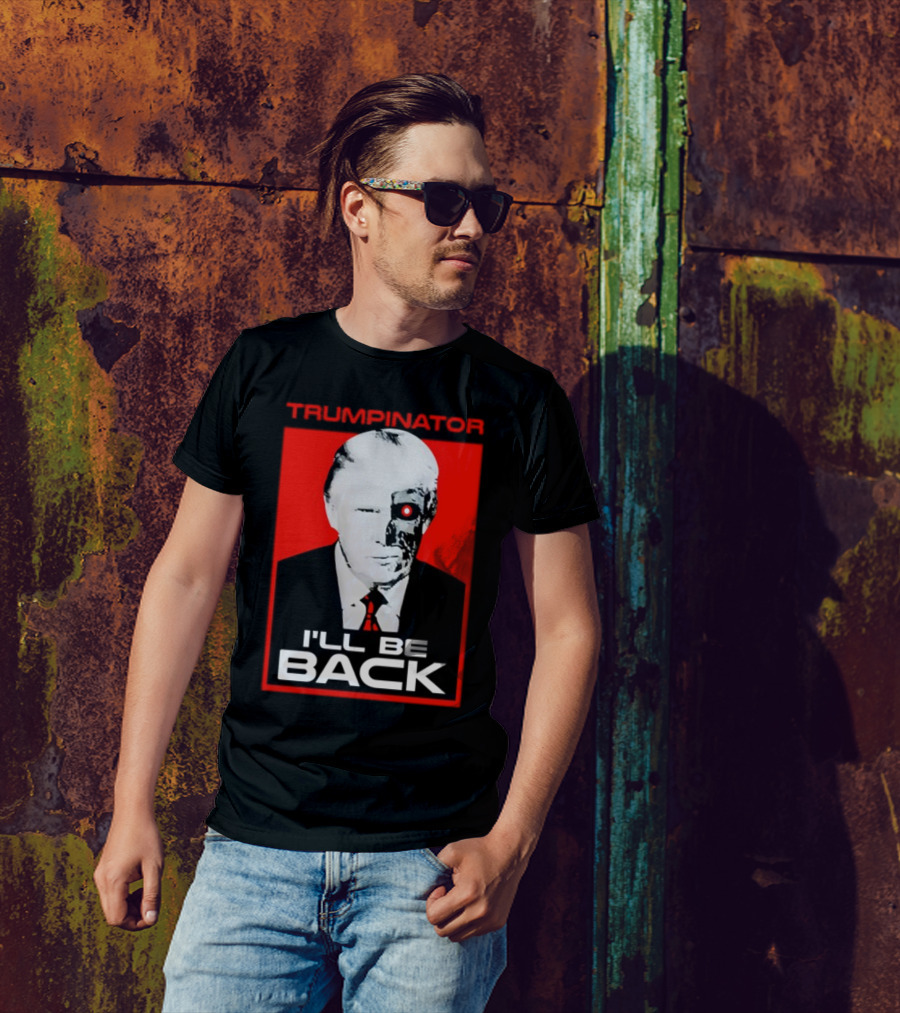 Trumpinator I'll Be Back Red And Black Poster Style Iconic T-Shirt