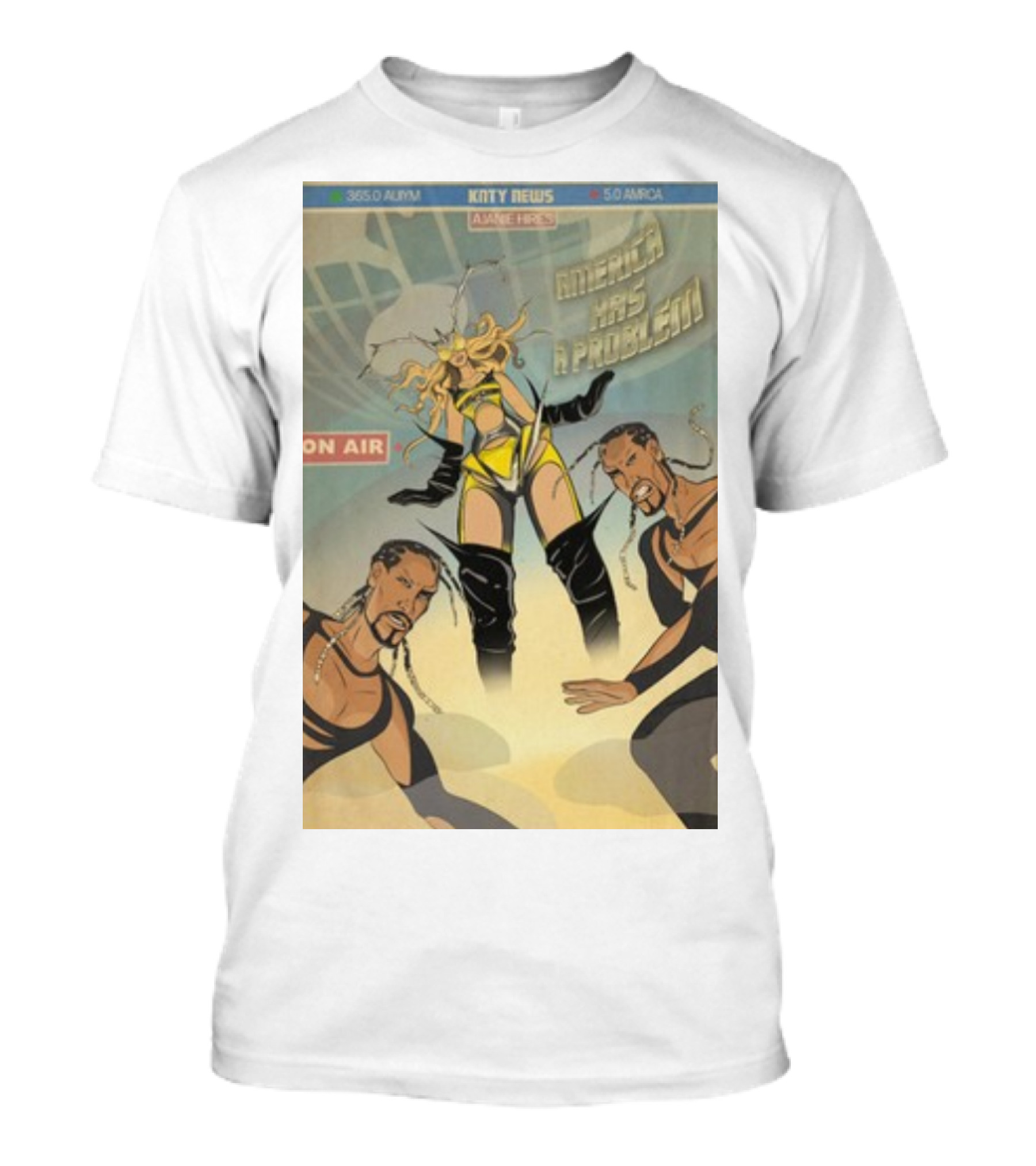 Kitty News Ajanie Hires America Has A Problem On Air 3650 Album 50 America T-Shirt