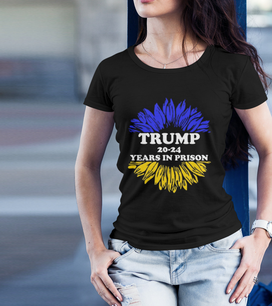 Trump 20 24 Years In Prison Blue Yellow Flower T-Shirt