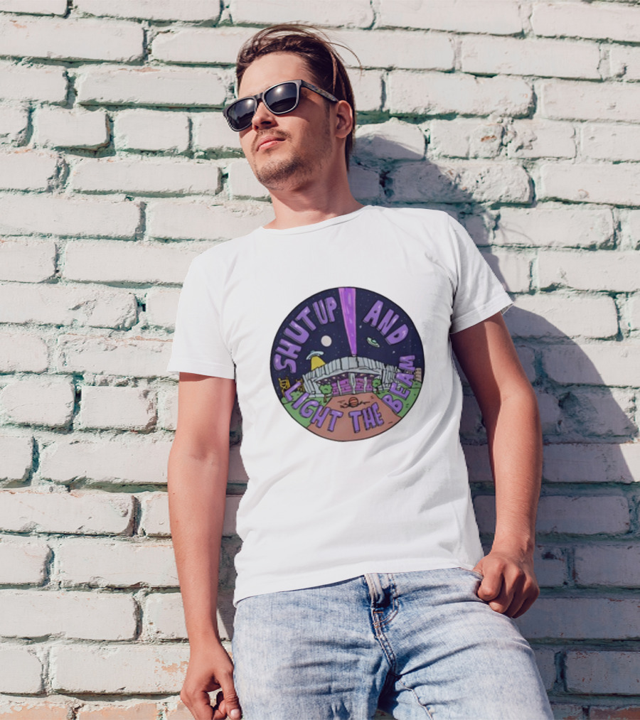 Deuce Mo Sacramento Shut Up And Light The Beam Stadium Night Scene T-Shirt