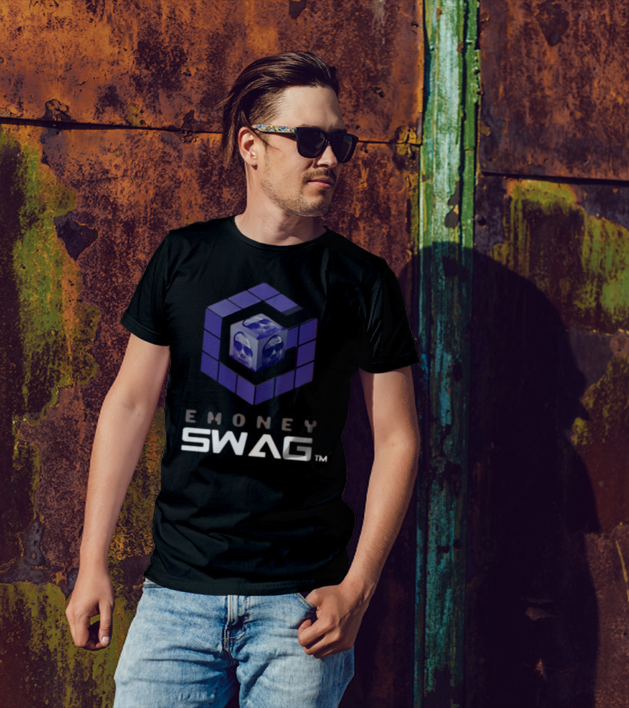 Erobb221 Emoney Swag Cube Design With Purple Blocks T-Shirt