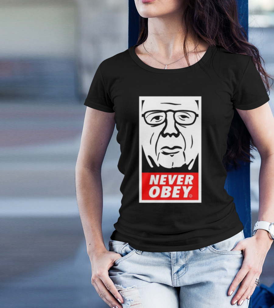 Forbiddenapparel Never Obey Large Print T-Shirt