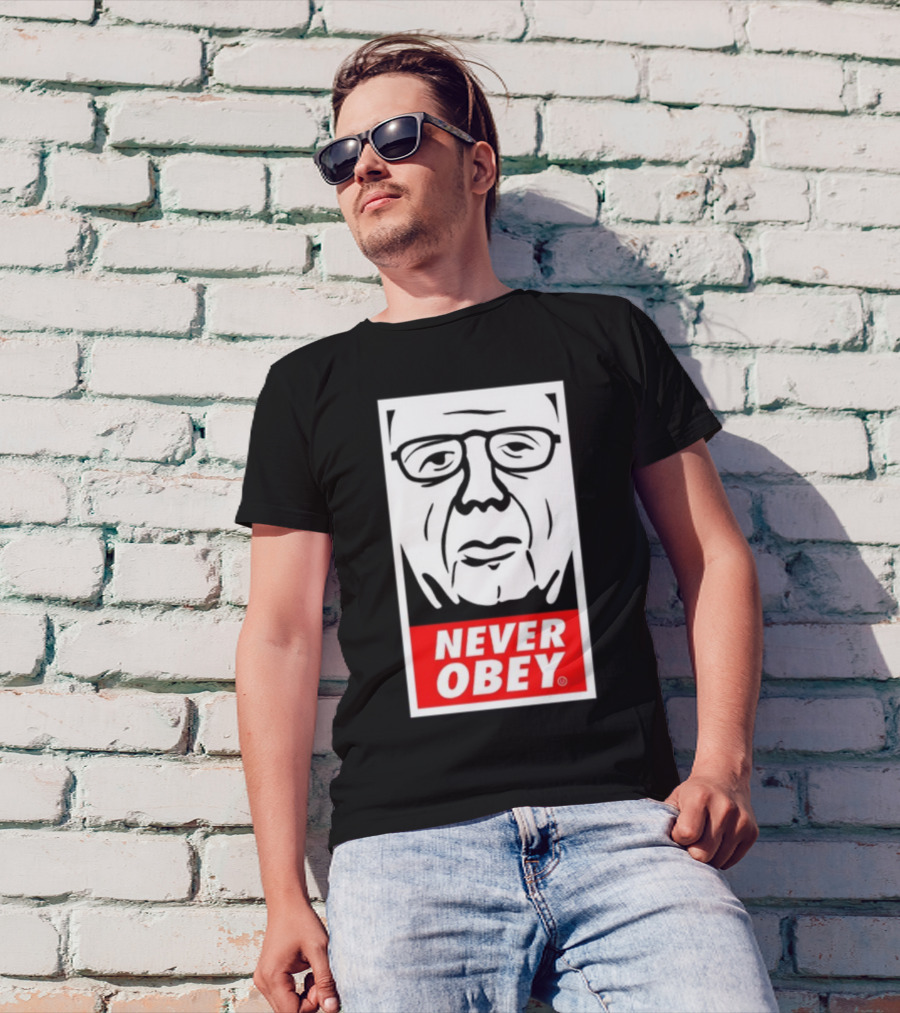 Forbiddenapparel Never Obey Large Print T-Shirt