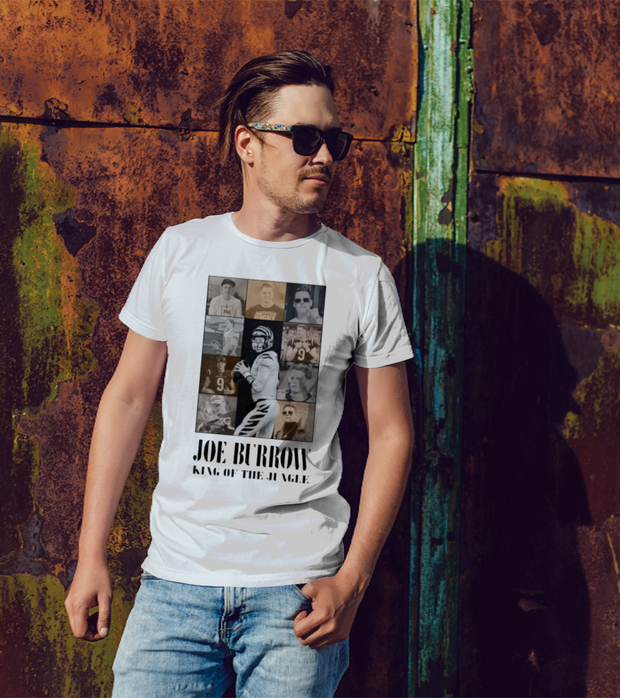 Joe Burrow King Of The Jungle Bengals Tribute Montage T-Shirt