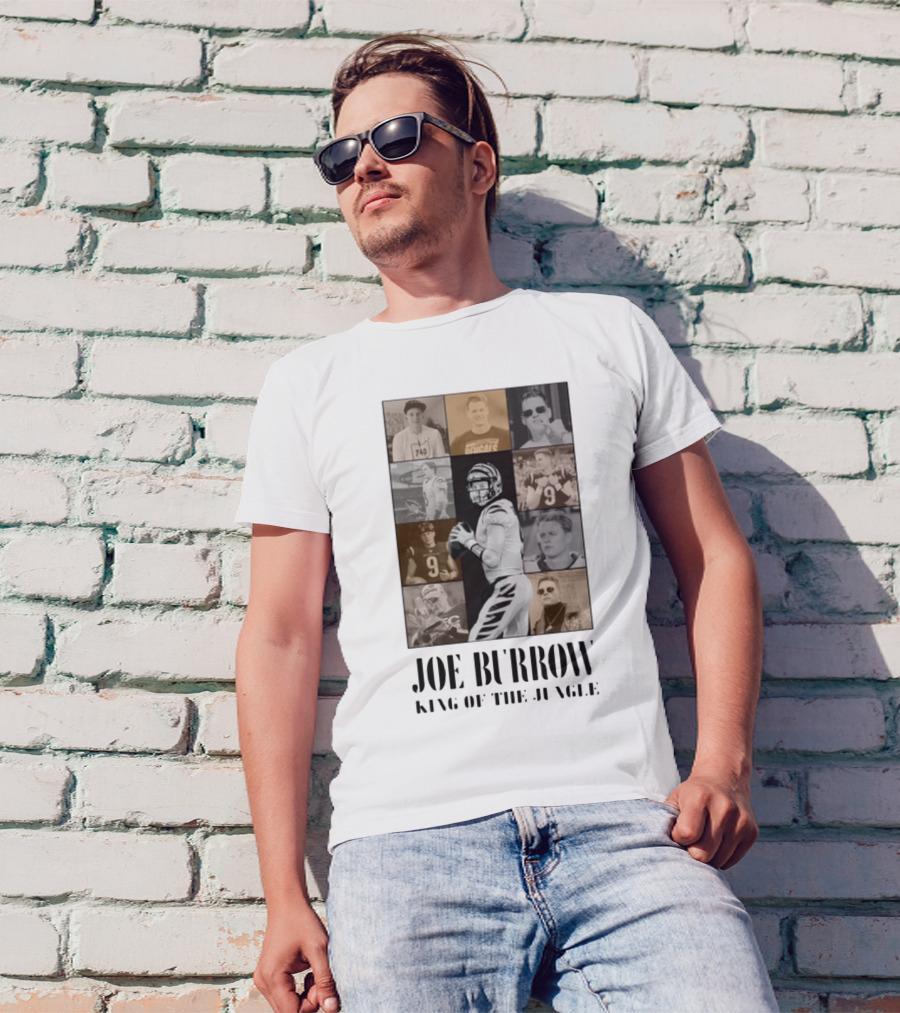 Joe Burrow King Of The Jungle Bengals Tribute Montage T-Shirt