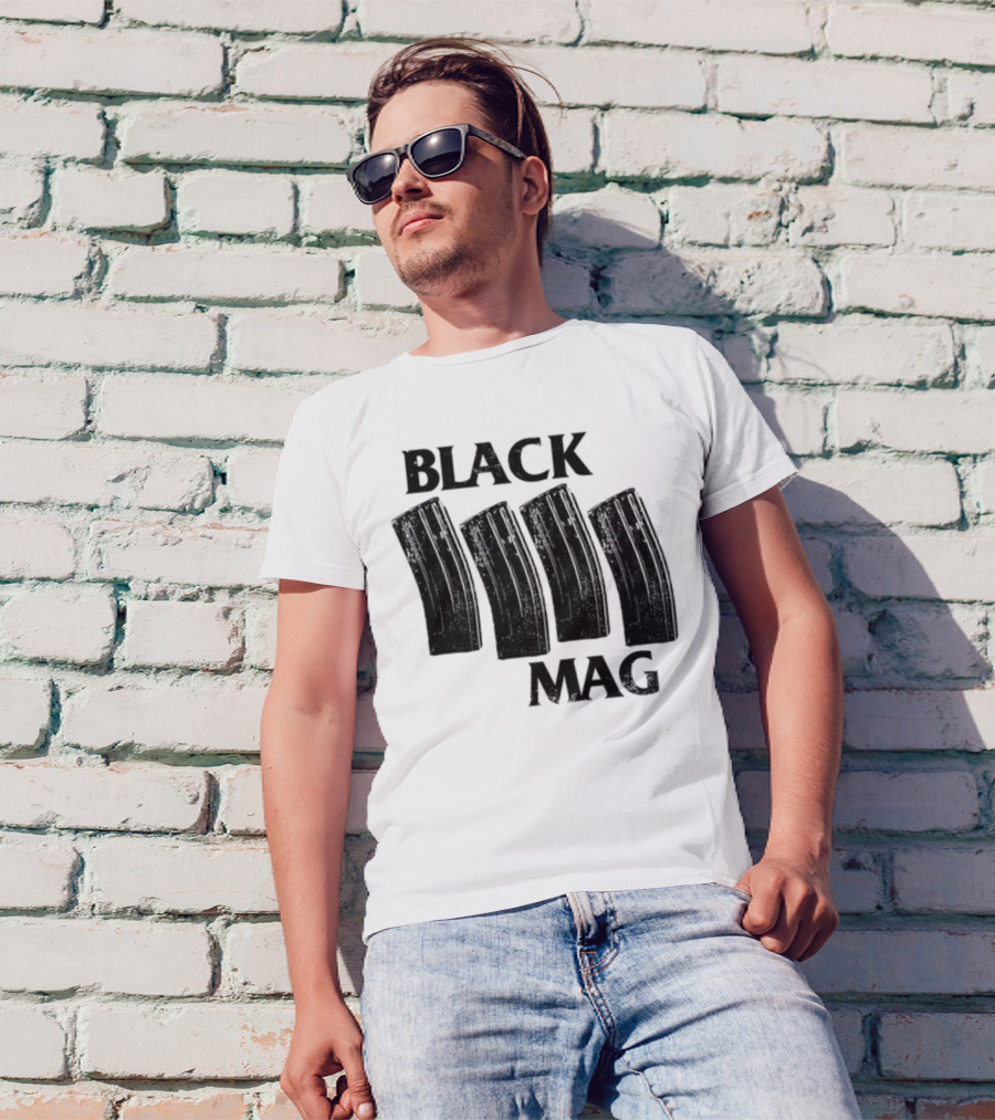 Black Mag Donut Operator Four Magazines T-Shirt
