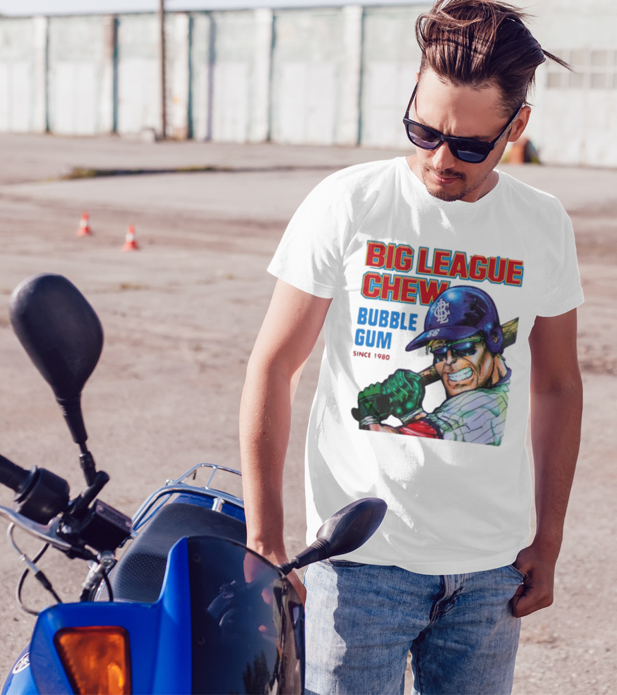 Big League Chew Bubble Gum Since 1980 Baseball Player T-Shirt