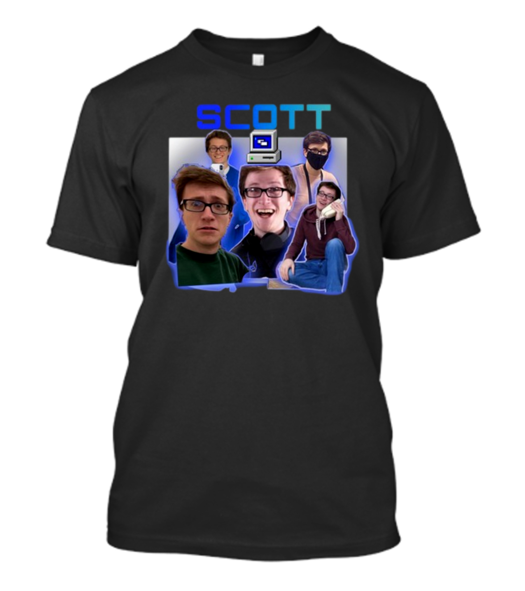 Scott Vintage Retro Computer Enthusiast Multicolored Portrait Collection T-Shirt