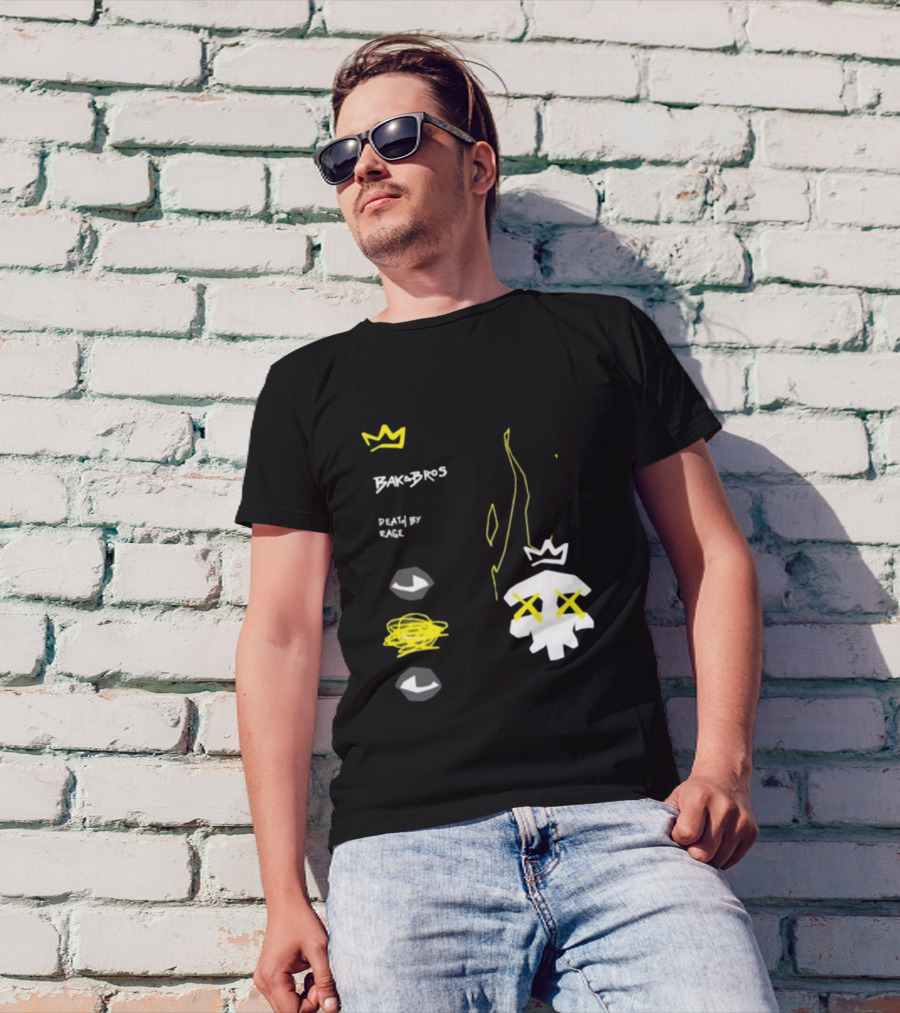 Baka Bros Death By Rage Family Crown Skull T-Shirt