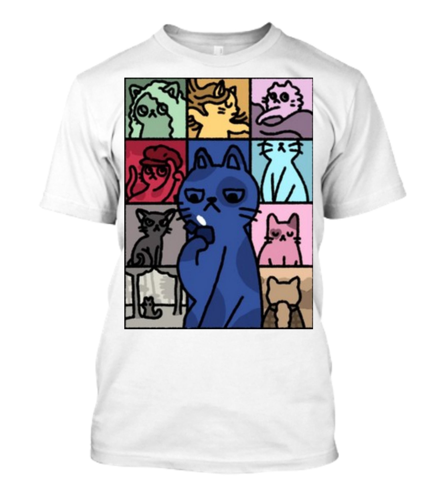 Diegomonstercat TS Midnights The Eras Tour Nine Cats Color Blocks T-Shirt