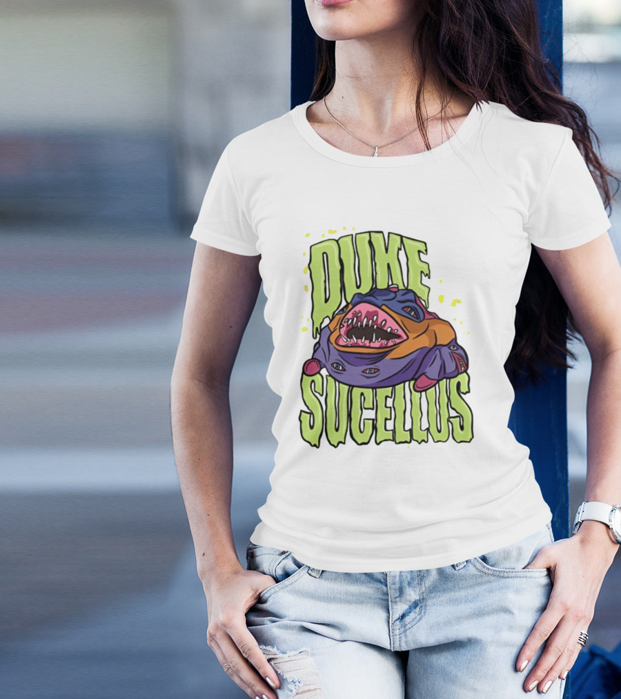 Duke Sucellus Multicolored Creature With Sharp Teeth T-Shirt