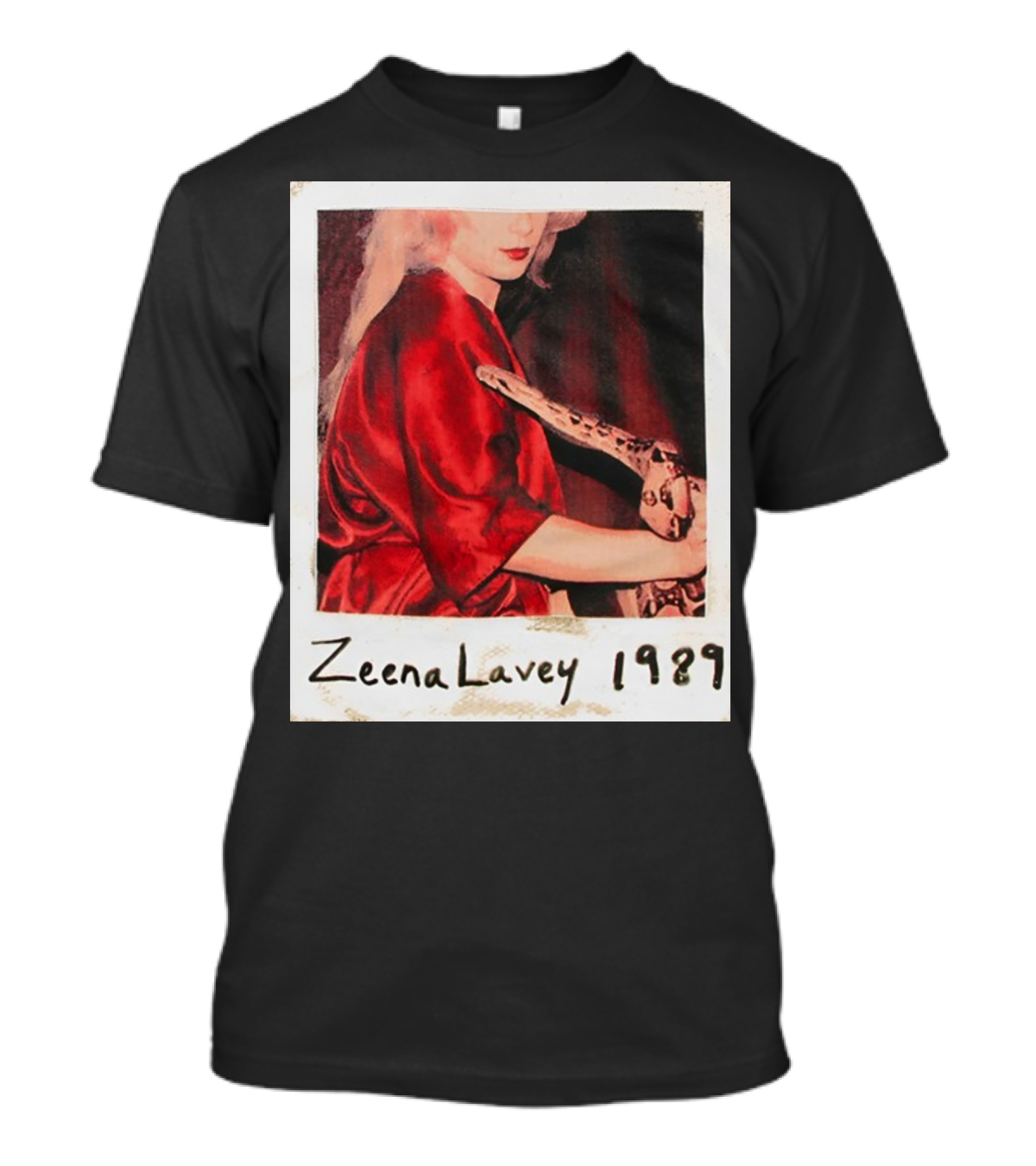 Zeena Lavey 1989 Holding Snake In Red Robe T-Shirt