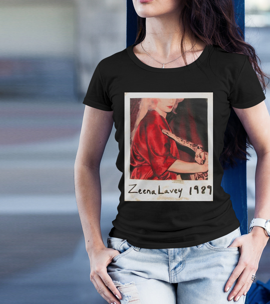 Zeena Lavey 1989 Holding Snake In Red Robe T-Shirt
