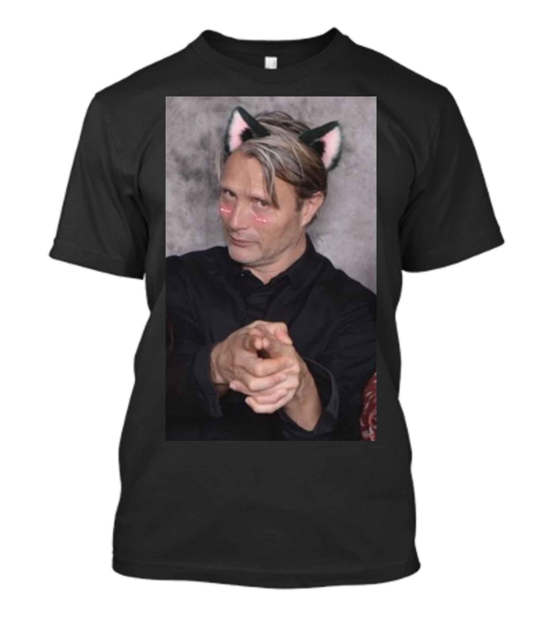 Cringeytees Catboy Cringey Ears Blush Pointing Pose Classic Meme T-Shirt