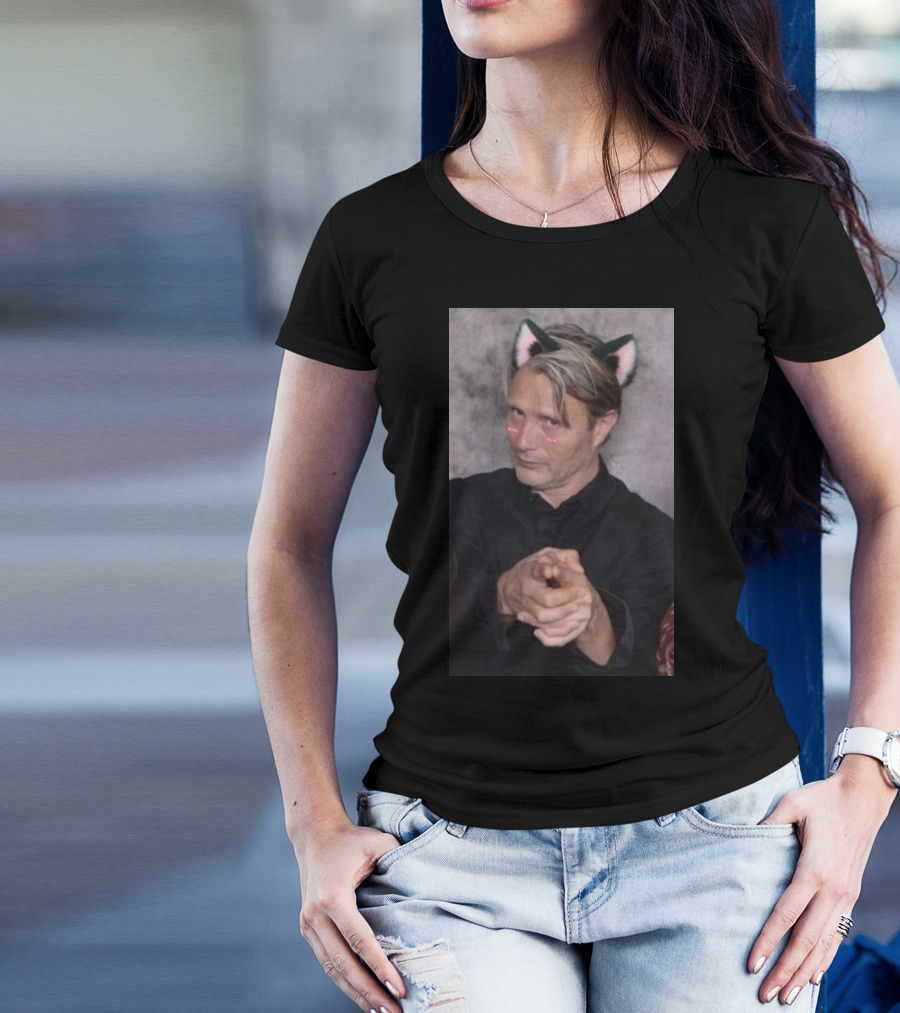 Cringeytees Catboy Cringey Ears Blush Pointing Pose Classic Meme T-Shirt