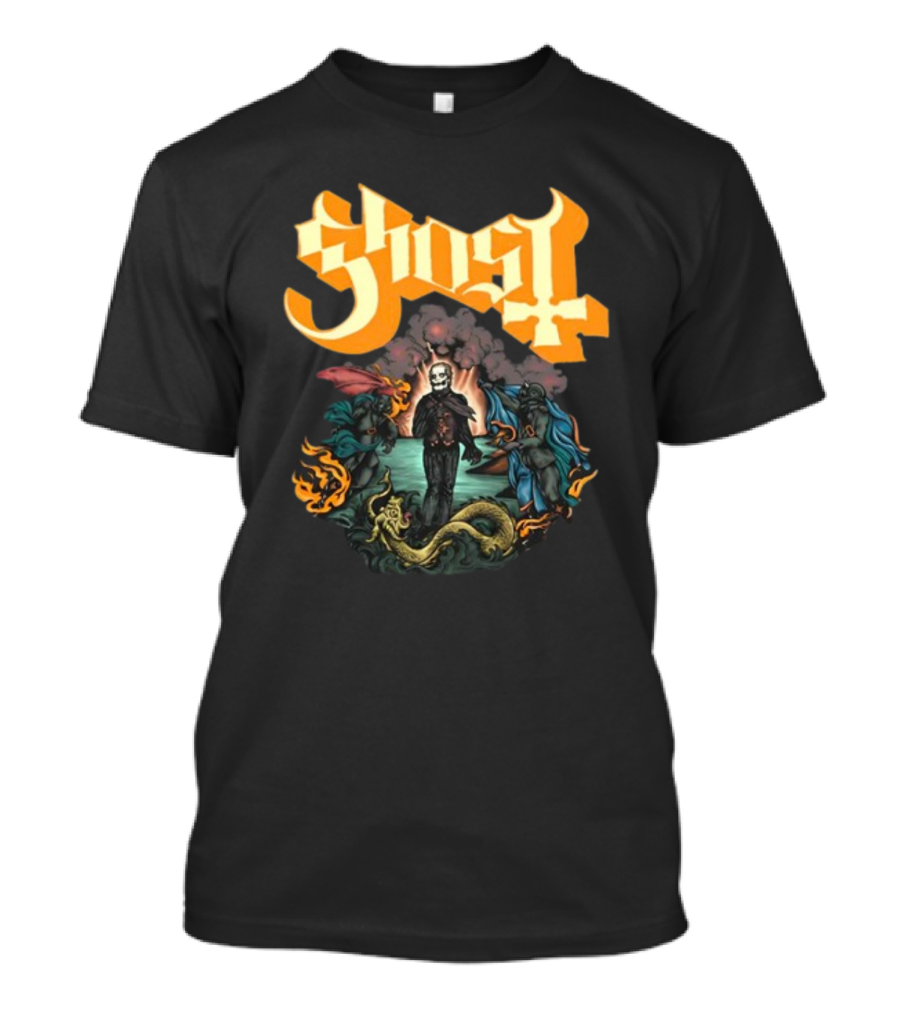 Ghost Band Surreal Ocean Scene With Figures And Sea Creature T-Shirt