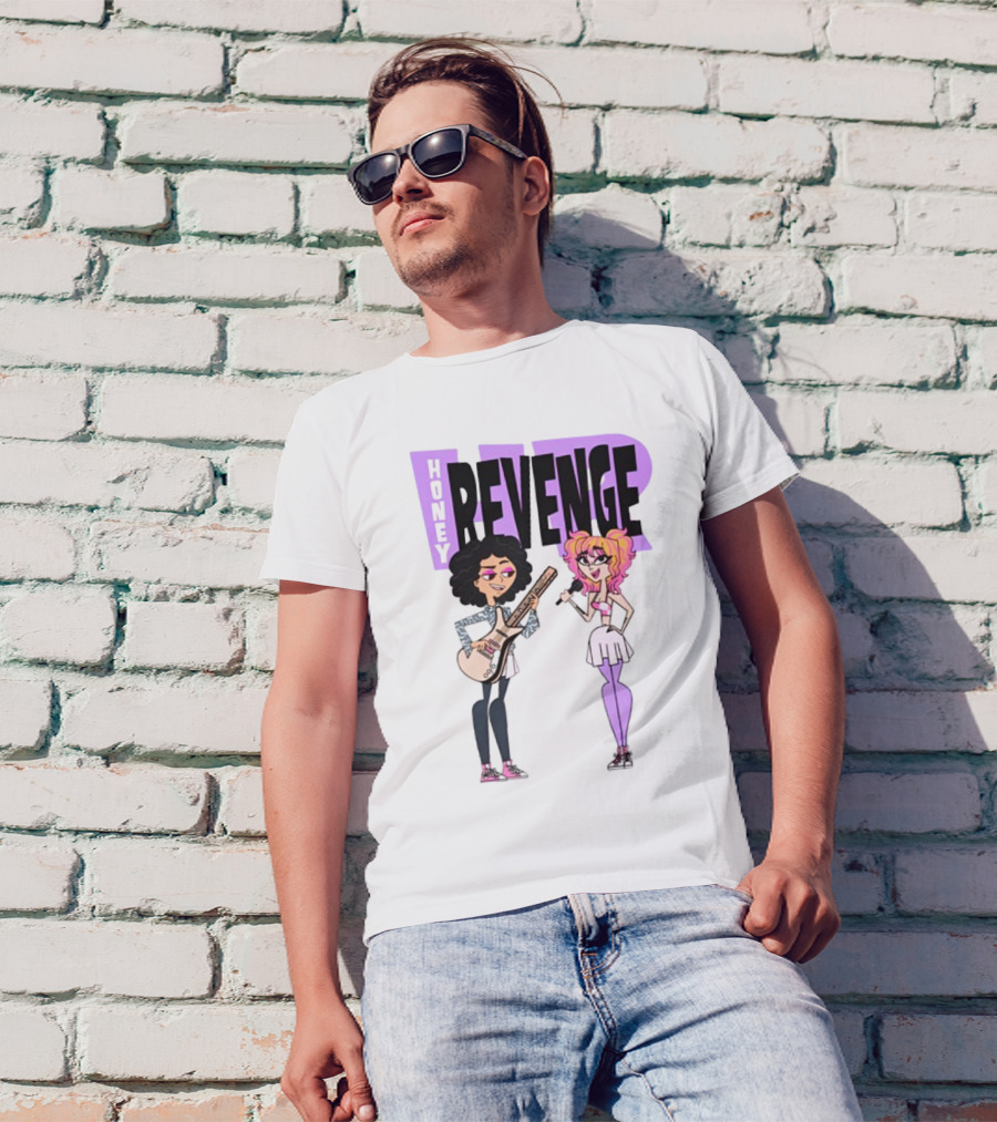 Honey Revenge Characters With Guitar And Microphone Lavender Dust T-Shirt