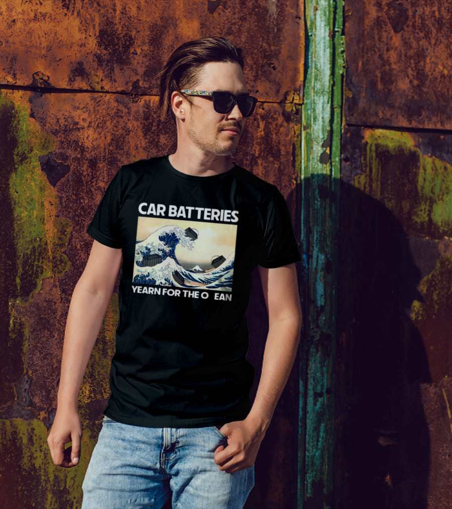 Shitheadsteve Car Batteries Yearn For The Ocean Hokusai Wave T-Shirt