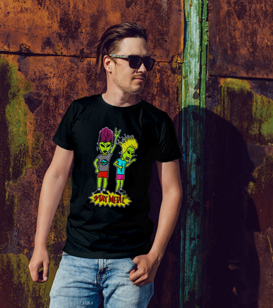 Teen Hearts Green Aliens Stay Metal Mohawk T-Shirt