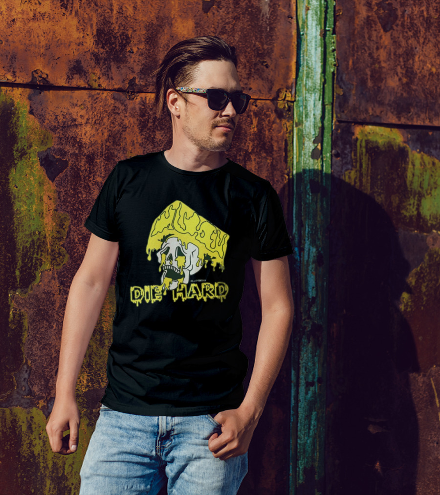 Die Hard Cheesehead Melting Skull T-Shirt