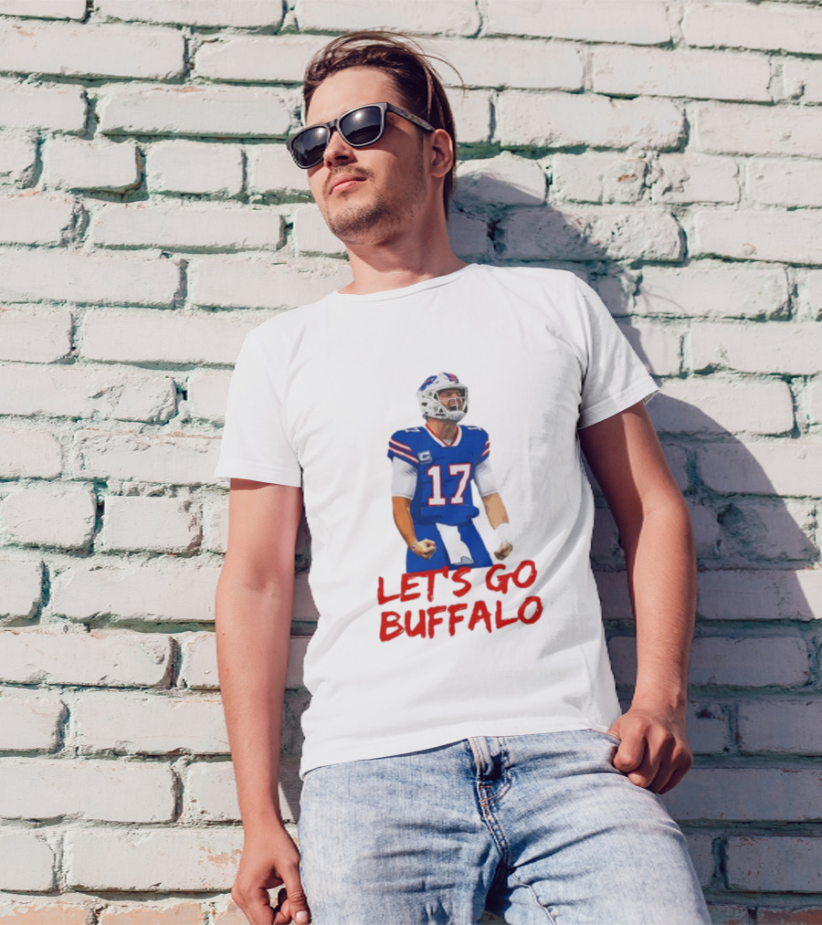 VictoryShirtsStore Josh Allen 17 Let's Go Buffalo Football Player T-Shirt