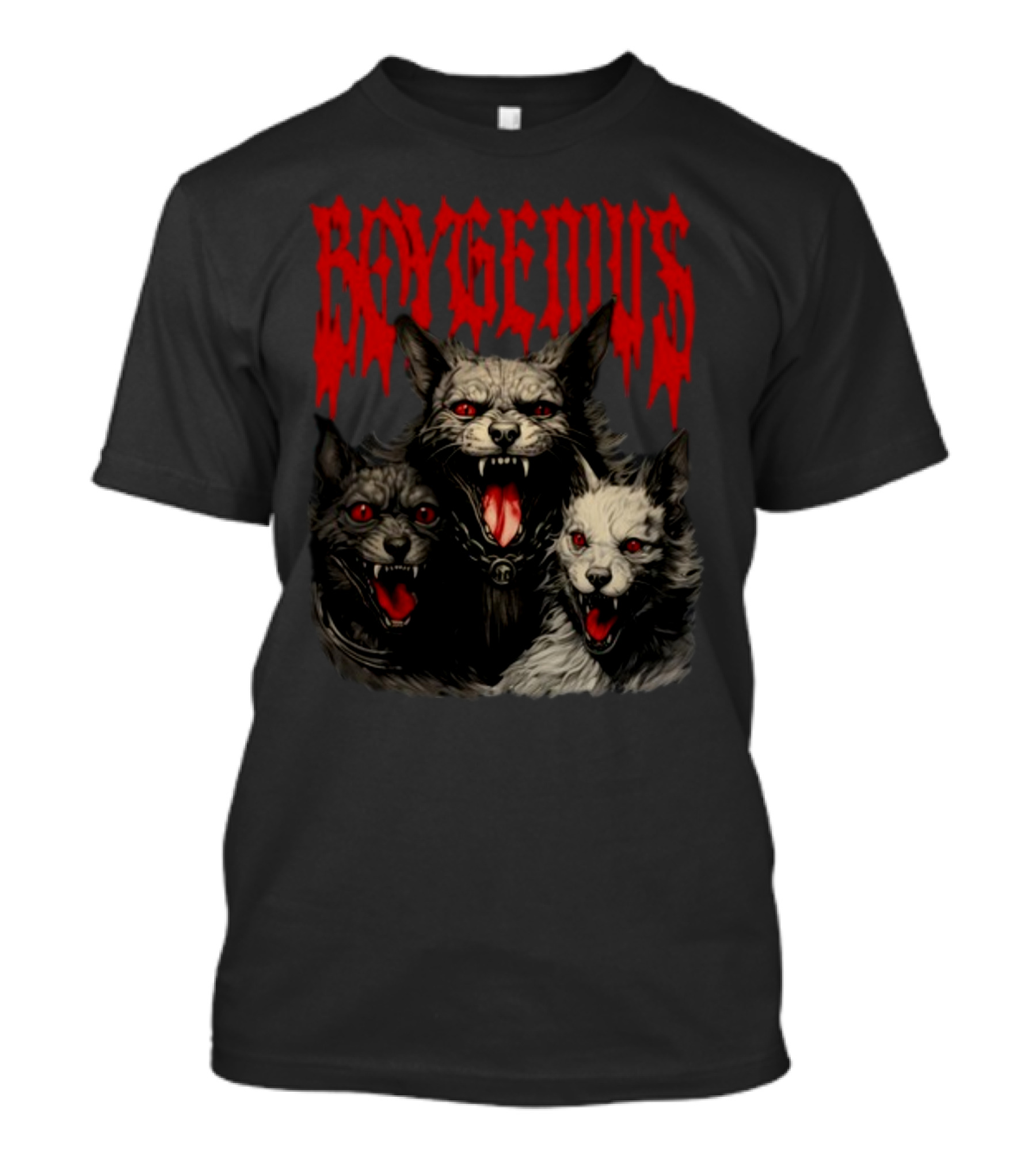 Boygenius Evil Dogs Phoebe Tour Graphic Red Eyes Three Wolves T-Shirt