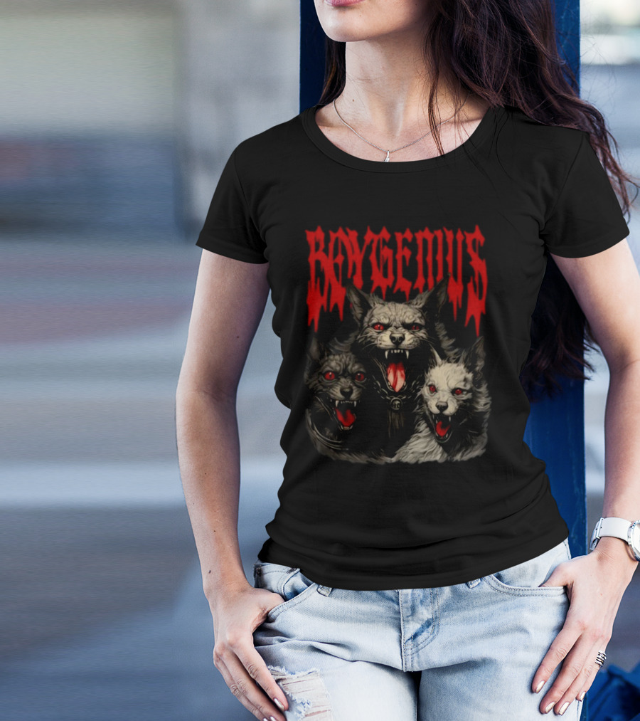 Boygenius Evil Dogs Phoebe Tour Graphic Red Eyes Three Wolves T-Shirt
