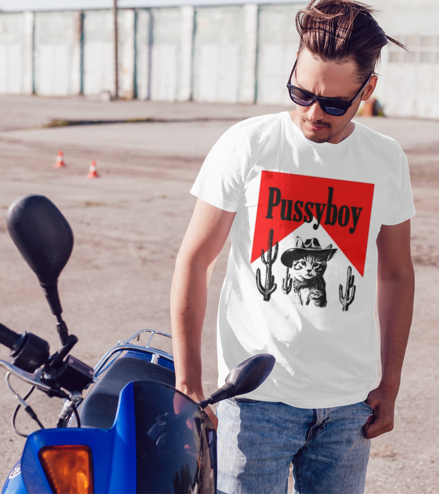 Pussyboy Cat Cactus Cowboy Hat Ezra Miche T-Shirt
