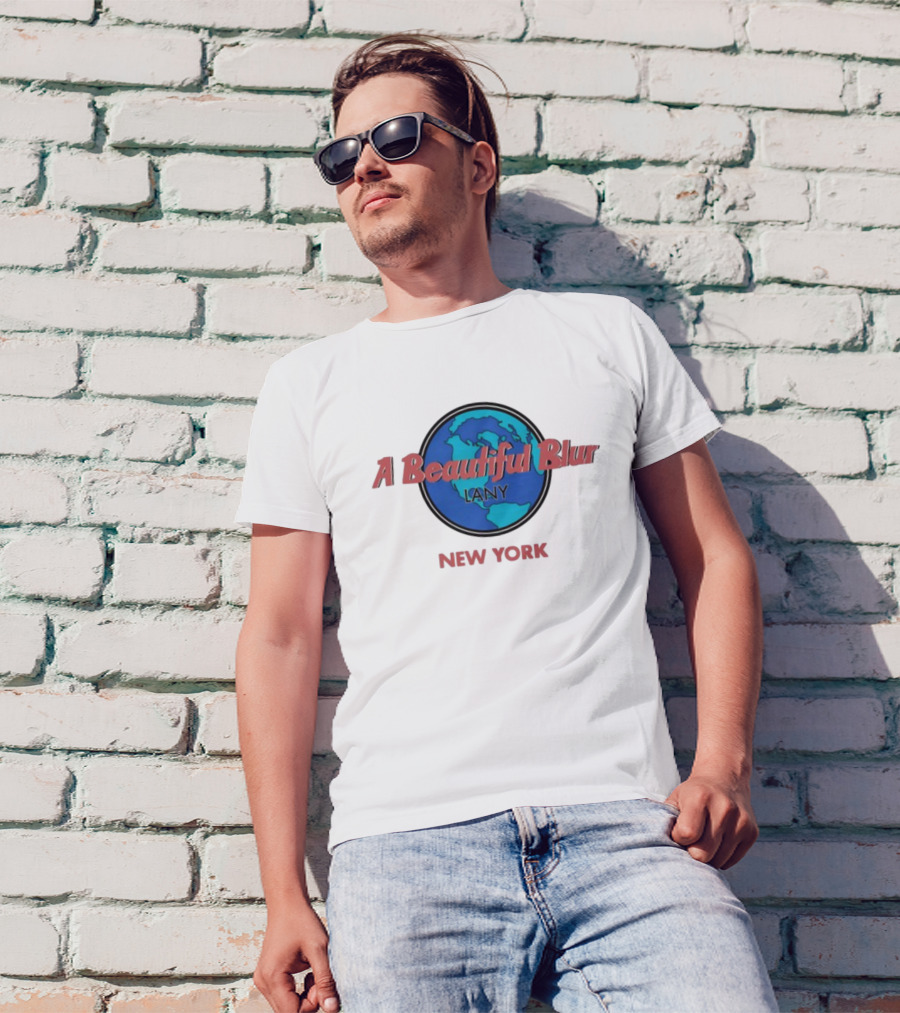 Lany A Beautiful Blur World Map New York T-Shirt