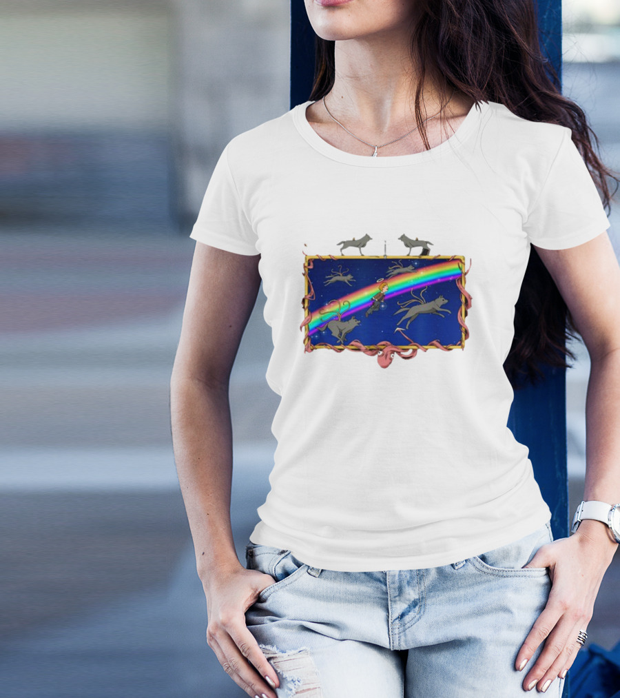 Capcom Resident Evil 4 The Masterpiece Theater I'm Tired Rainbow Flying Dogs T-Shirt