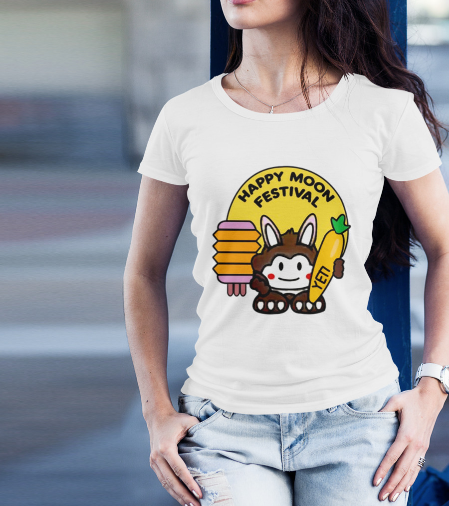 Rockstar Games Happy Moon Festival Yeti Lantern Rabbit T-Shirt