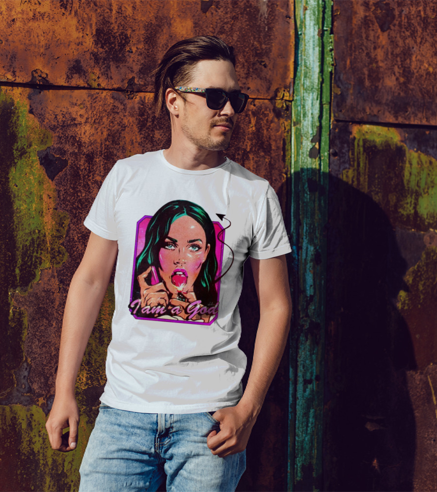 Megan Fox I Am A God Comic Style Pop T-Shirt