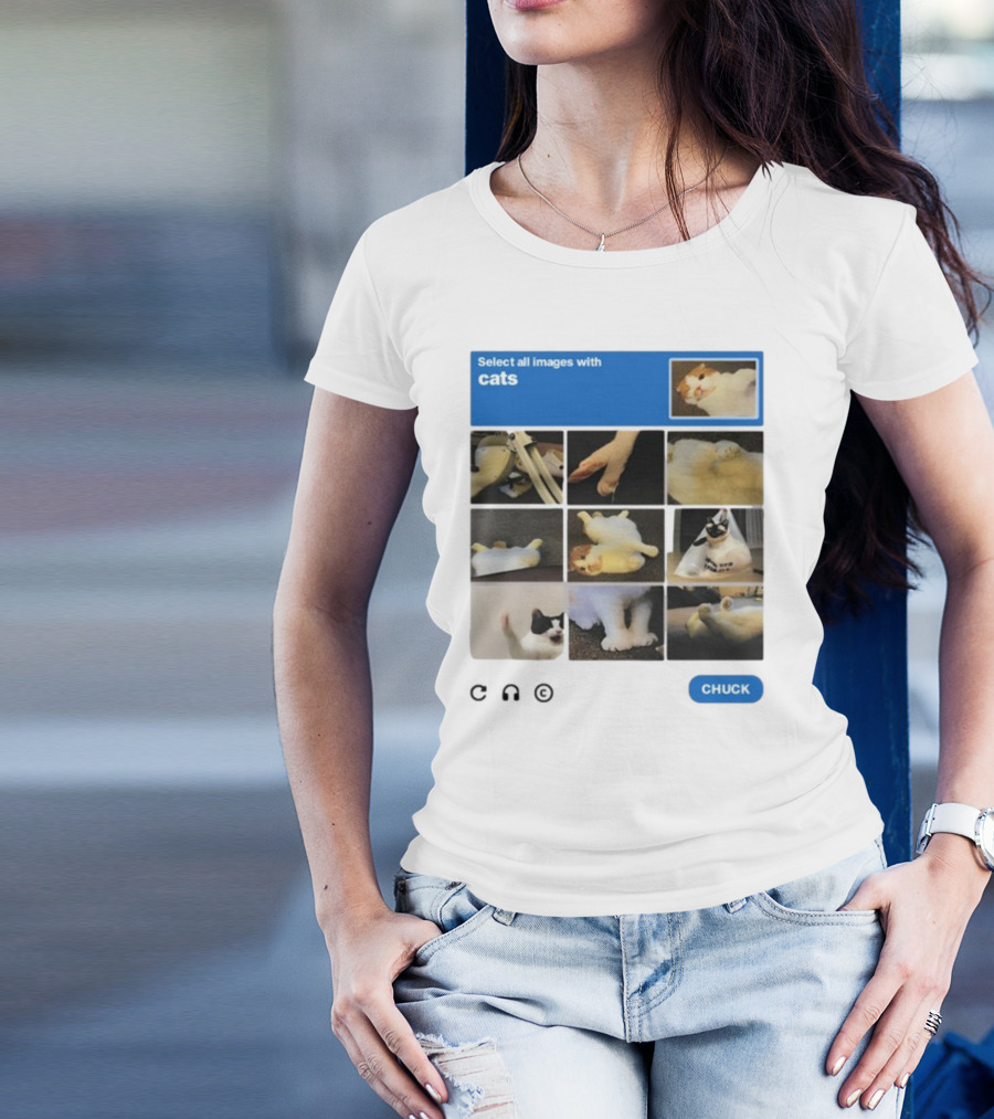 Select All Images With Cats By Soleilbyul I Am Not Robot T-Shirt