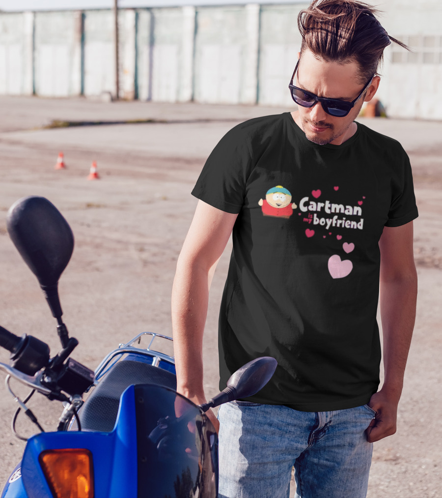 Cartman Is My Boyfriend Pink Hearts Cartoon Character T-Shirt