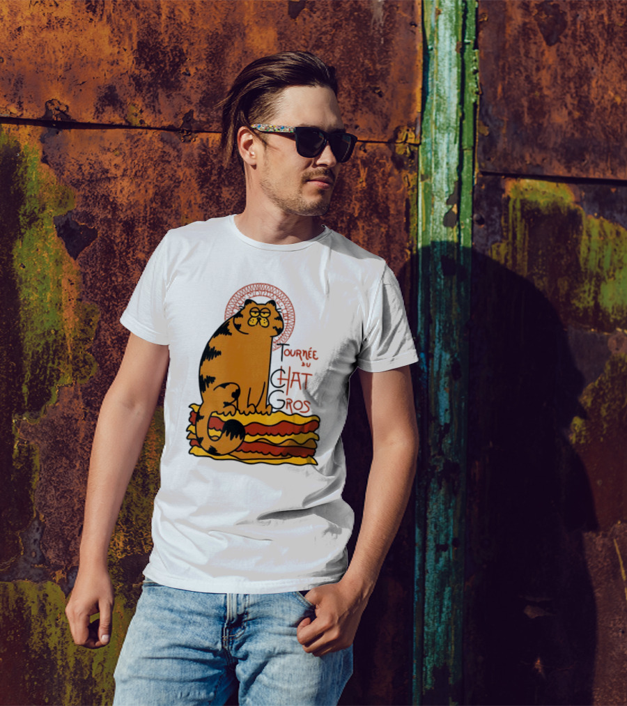 Tournée Du Chat Gros Garfield Art Nouveau T-Shirt