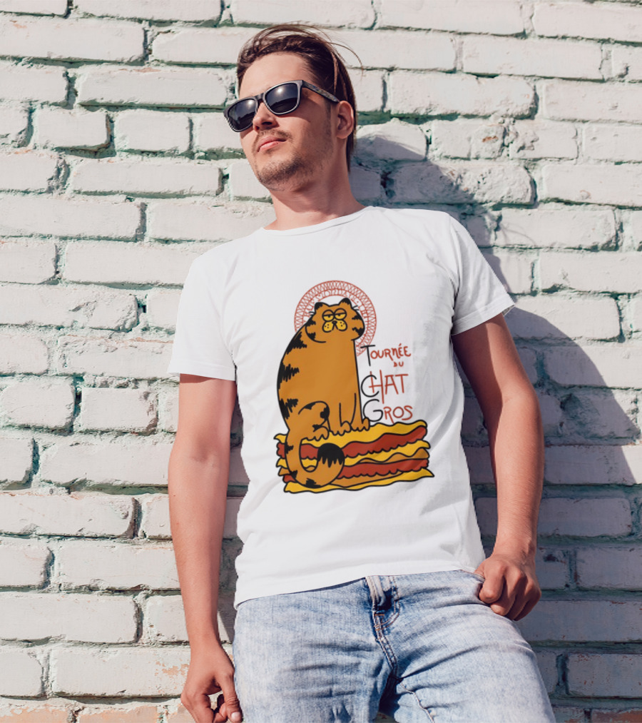 Tournée Du Chat Gros Garfield Art Nouveau T-Shirt